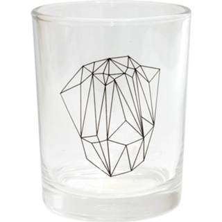 Design drinkglas transparant zwart glas Tak Diamond 7 X 9 Cm Transparant/zwart 8719237017140