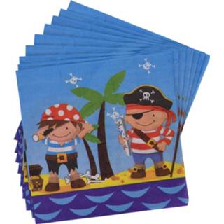 👉 Servet blauw papier multikleur Free And Easy Servetten Piraat 33 X Cm 16 Stuks 8719987144769