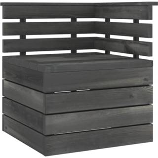 Grijs grenenhout hout Vidaxl Tuinhoekbank Pallet Massief Donkergrijs 8720286211632