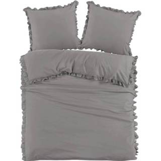 👉 Dekbedovertrek grijs katoen Percal Papillon Deauville - Lits-jumeaux (240x200/220 Cm + 2 Slopen) 8714305121101