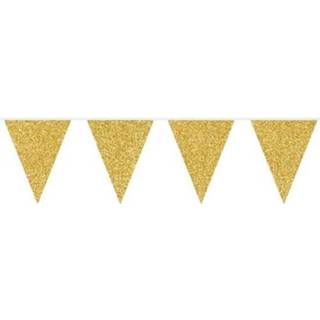 👉 Gouden vlaggenlijn goud karton met glitters 10 meter