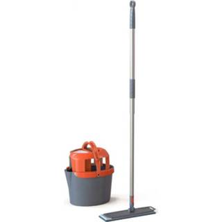 👉 Vloerwisser steel zilverkleurig Nordic Stream Squeeze Mop - Dweilset Telescopisch Verstelbare Microvezel 8720246583823