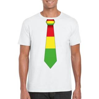 👉 Shirt met rood/geel/groene Limburg stropdas wit heren