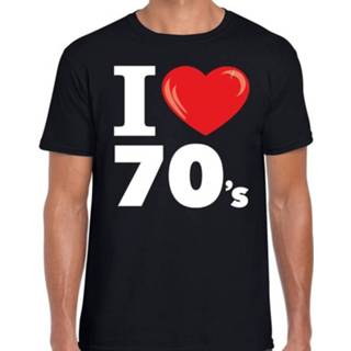 👉 I love 70s / seventies t-shirt zwart heren