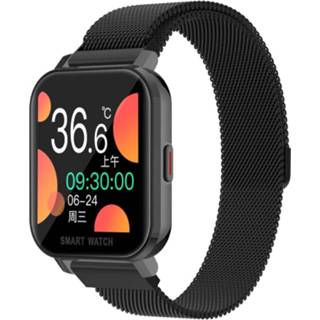👉 Smartwatch zwart active MT28 1,54 inch TFT-scherm IP67 waterdicht zakelijk sport stalen strip smartwatch, ondersteuning slaapmonitor / hartslagmeter bloeddrukmonitoring (zwart)