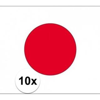 👉 10x stuks Stickers van de Japanse vlag