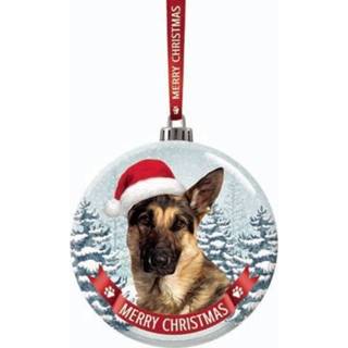 👉 Kerstbal active Glazen hond Duitse Herder 7 cm