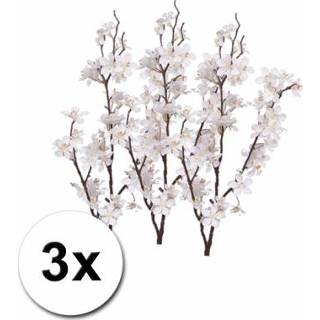 👉 3x Stuks witte appelbloesem kunstbloem/tak met 57 bloemetjes 84 cm