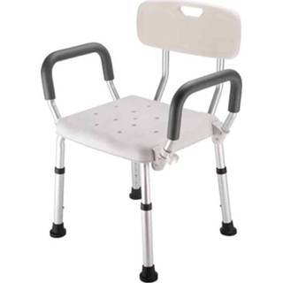 👉 Badstoeltje aluminium active senioren vrouwen badstoel met rugleuning voor ouderen / zwangere 6922237206021