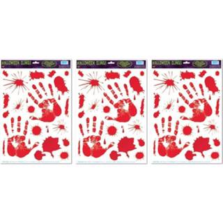 👉 3x Bebloede handafdruk raam sticker