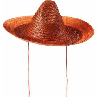 👉 Oranje carnaval verkleed sombrero hoed 48 cm
