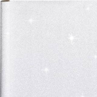 👉 Cadeaupapier/inpakpapier zilver met glitters 400 x 70 cm