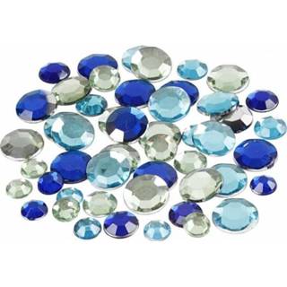 👉 360x Ronde plak diamantjes blauw mix