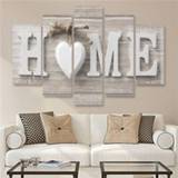 👉 Canvas active 5 STKS Afdrukken Liefde HOME Frameloze Wall Art Pictures voor Thuis Woonkamer Slaapkamer Decoratie, afmeting: 20x35cm x2,20x45cm x2,20x55cm x1