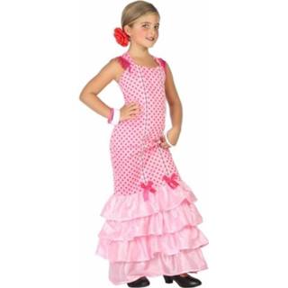 👉 Flamenco jurk roze met polkadots