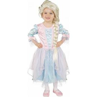 👉 Prinsessen jurk blauw roze multi polyester meisjes Carnaval outfit lichtblauw met prinses