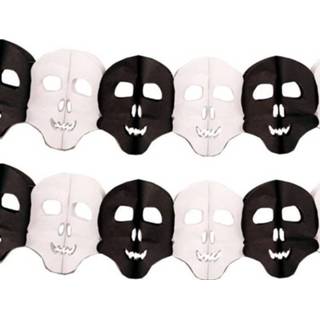 👉 2x Halloween slingers met doodshoofden 6 meter