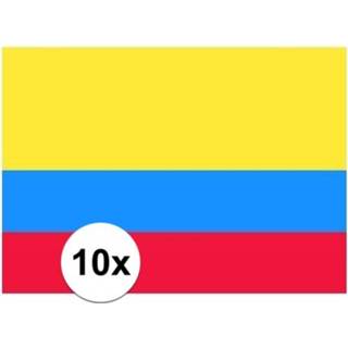👉 10x stuks Stickers van de Colombiaanse vlag
