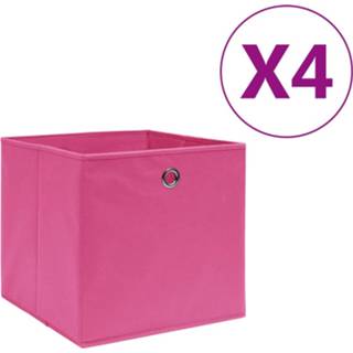 👉 Opbergbox roze stof Vidaxl Opbergboxen 4 St 28x28x28 Cm Nonwoven 8720286087206