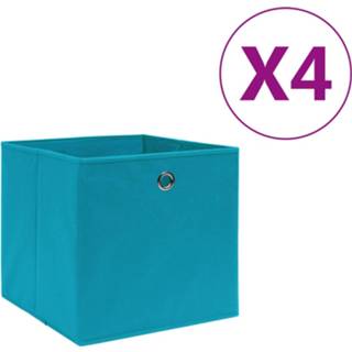 👉 Opbergbox stof blauw baby's Vidaxl Opbergboxen 4 St 28x28x28 Cm Nonwoven Babyblauw 8720286087480