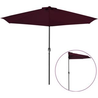 👉 Bordeauxrood aluminium rood Vidaxl Balkonparasol Half Paal 300x150x253 Cm 8720286106105