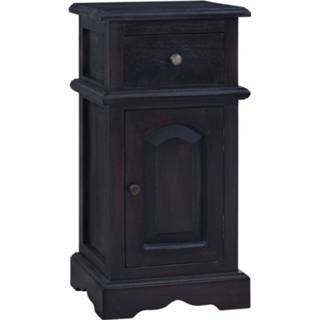 👉 Nachtkastje mahoniehout hout zwart Vidaxl Massief Lichtkoffiekleurig 8719883996387