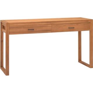 👉 Bureau teakhout hout Vidaxl Met 2 Lades 140x40x75 Cm Gerecycled 8720286113295