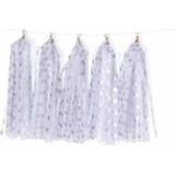 👉 Kwast papier zilveren active feestelijke 6 pakken kleur polka dot kwastjes verjaardag kamer decoratie lint guirlande (TM-006 stip)