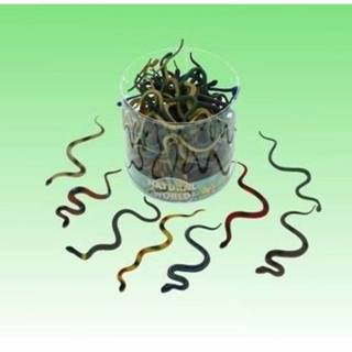 👉 Plastic dier polyester kinderen active multi 10x dieren slangen 15 cm