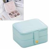 👉 Verpakking blauw active 2 lagen sieraden make-up oorbellen geval opslag organisator container (blauw) 6922922545022
