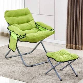 👉 Fauteuil groen active Creatieve luie opklapbare bank Woonkamer enkele Tatami-fauteuil met voetsteun (groen) 6922726593786