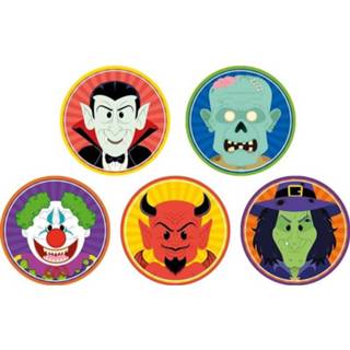 👉 50x Horror/Halloween versiering/decoratie bierviltjes clown/duivel/heks/vampier/zombie van karton