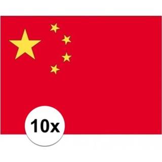 👉 10x stuks Stickers van de Chinese vlag