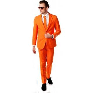 👉 Compleet oranje heren business pak inclusief stropdas