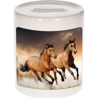 👉 Spaarpot active bruin Foto paard 9 cm - Cadeau paarden liefhebber