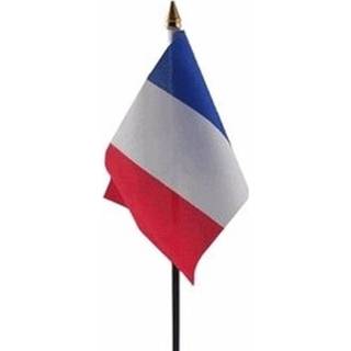 👉 Frankrijk luxe zwaaivlaggetje polyester