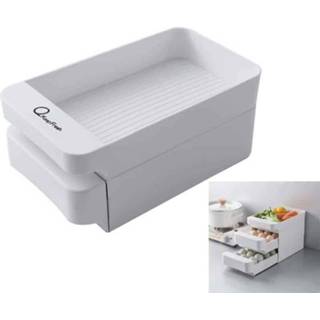 👉 Koelkast plastic active Keuken Lade Type Eierdoos Verdeeld Multi-Layer Ei Opbergdoos (Dubbellaags)