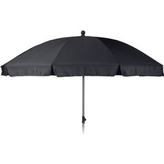 👉 Parasol grijze grijs polyester 4goodz 250 Cm Met Knikarm Volant - Buis 6013934662620
