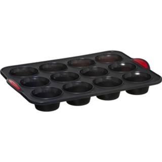 👉 Siliconen bakvorm zwart 4goodz 12 Muffins Met Vaste Randen - 33x23x3,5 Cm 6013920772739