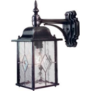👉 Buiten wandlamp transparant zwart-zilver Buitenwandlamp WEXFORD in lantaarnvorm