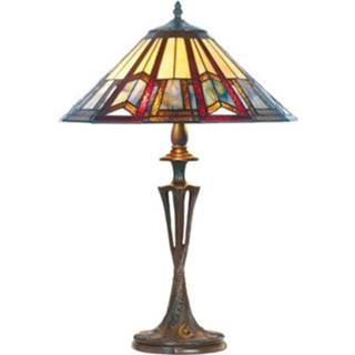 👉 Tafellamp bruin LILLIE elegante in Tiffany-stijl