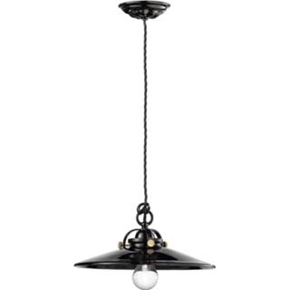 👉 Hang lamp glanzend zwart zwarte keramische hanglamp Edoardo, 31 cm