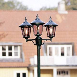 👉 Helder groen Mastlamp Virgo, 3-lamps, donkergroen