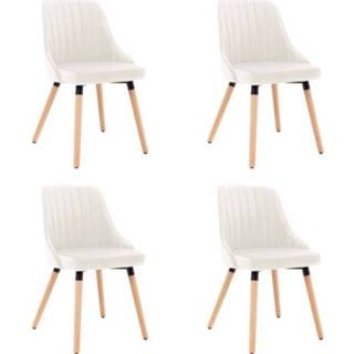 👉 Eetkamerstoel fluweel active Eetkamerstoelen 4 st crème 8720286230190