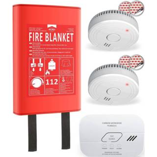 👉 Rookmelder Elro Ff0404 Brandpreventieset - 2x Co Melder Blusdeken Hardcover 1,2m X 8719699341524