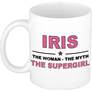 👉 Koffiemok multi keramiek vrouwen Namen / theebeker Iris The woman, myth supergirl 300 ml