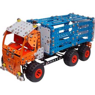 👉 Bouwpakket oranje blauw staal Metal Techno Power Bison 32 Cm Oranje/blauw 890-delig 8057457730952