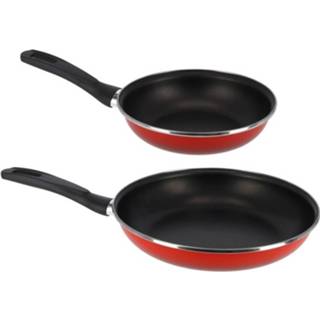 👉 Koekenpan rood 2x Formaten Koekenpannen Set Merida - 26 En 30 Cm Diameter Braadpannen/bakpannen 8720276883665