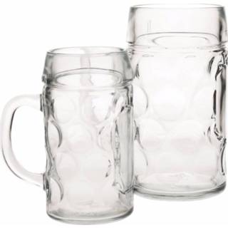 👉 Bierpul glas transparant Set Van 8x Stuks Bierpullen/bierglazen 1 Liter Oktoberfest Bierglazen 8720276505093