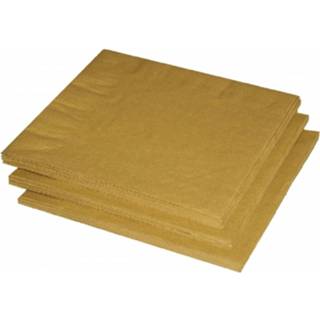 👉 Servet gouden papieren papier goudkleurig 100x Kleuren Thema Servetten 33 X Cm - Wegwerp Tafeldecoraties 8720276474474